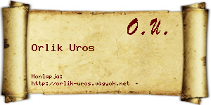 Orlik Uros névjegykártya